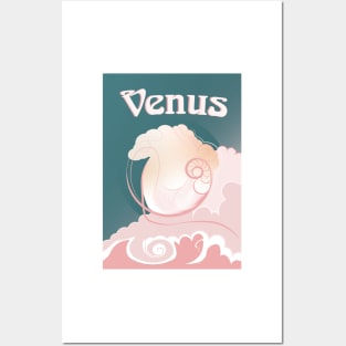 Venus - Art Nouveau Space Travel Poster Posters and Art